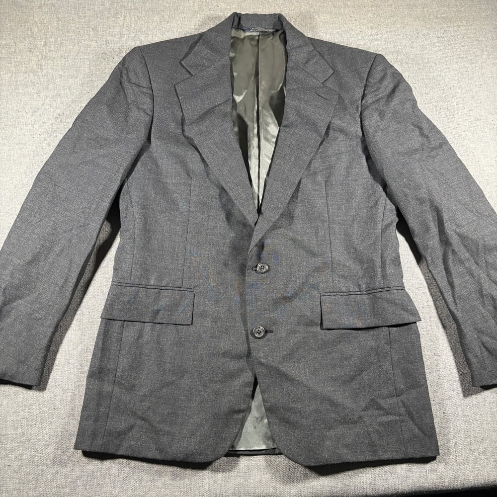Polo Ralph Lauren Blazer Mens 40R Gray Vintage 2-Button Wool Sport Coat USA